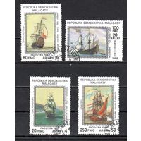 Живопись Корабли Мадагаскар 1988 год 4 марки