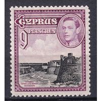 111.BrK. Великобритания. Колонии. Кипр. Георг VI. Архитектура и пейзажи. 1938 г. 9P. Mi.#150.