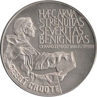 Нидерланды 10 ЭКЮ, 1990 650 лет со дня рождения Герта Гроте UNC