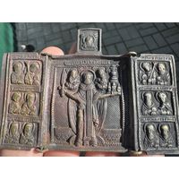 Складень старинный Святитель Никола Можайский с Избранными Святыми.