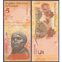Венесуэла, 5 боливаров 2011 г., P-89d (лейтенант Педро Камехо - Негро Примеро), UNC