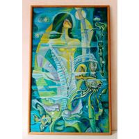 Юрий Зуев,  Русалка, картон, масло, 50:80, 2010