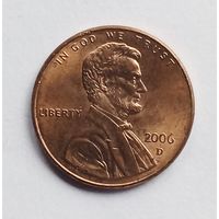 США 1 цент 2006 г. D