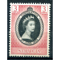 Британские колонии - Сент-Люсия - 1953 - коронация королевы Елизаветы II - 1 марка - полная серия, MNH [Mi 145]. #2-Bc-56-A-1