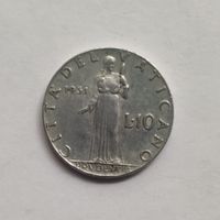 Ватикан 10 лир 1951 г.