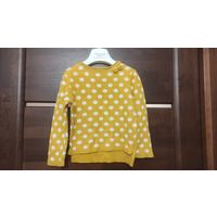 Красивая кофта на рост 92-98 см. В очаровательный горошек. Длина сперели 34 см, сзади 37 см, ПОгруди 31 см, длина рукава 32,5 см. Хорошее состояние для б/у вещи.