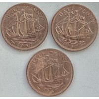 Великобритания 1/2 пенни 1957 г. Цена за 1 шт.