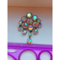 Советская винтажная брошь с подвесами, Аврора Бореалис, Чехословакия