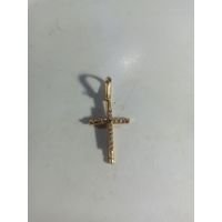 Крестик 585 пробы . весом 6 гр. , проба и гос. клеймо присутствует. ручная работа , делался под заказ.