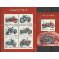 Сьерра-Леоне, 2018г    Мотоциклы BL+KB   MNH