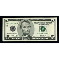 Распродажа с 1 рубля. МЦ. 5 Долларов США 2001 год.