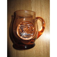 Пивная кружка . Неман . Стекло . БССР . Зубр