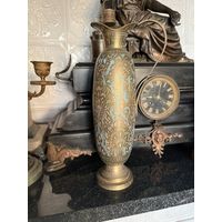 Большой винтажный кувшин латунь эмаль