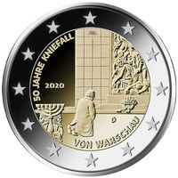 2 евро 2020 Германия  Коленопреклонение в Варшаве F UNC из ролла