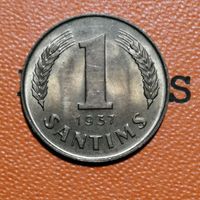 Латвия 1 республика, 1 сантим 1937 г, KM# 10