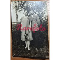 1928 Открыточный формат парочка ретро типажи