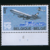 БЕЛГ. М. 1727. 1973. 50 лет авиакомпании SABENA. ЧиСт.
