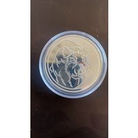 Монета 3 рубля 2007 год дикий кабан, унция