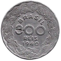 РЕСПУБЛИКА  СОЕДИНЁННЫХ ШТАТОВ БРАЗИЛИИ 300 РЕАЛОВ /РЕЙС/ 1940
