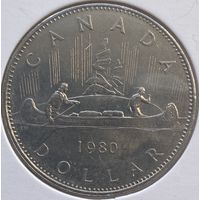 Канада 1 доллар 1980 г. В холдере