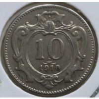 Австрия 10 геллеров 1910 год