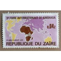 Марка Заир, Конго, 3-я международная ярмарка в Киншасе 1973 г