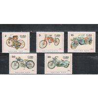 Куба-1985(Мих.2954-2958)  **   ,  Мотоциклы,  (полная серия)