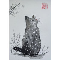 Кот и снег