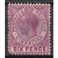 127.BrK. Великобритания. Колонии. Гибралтар. Георг V. Стандарт. 6P. 1926 г. Mi.#82b.