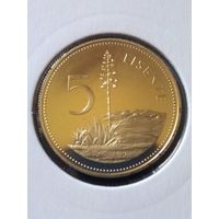 16. Распродажа. Лесото 5 сенте 1980 г. Редкая! ПРУФ! Тираж 10.000. Из банковского набора (СМОТРИТЕ ДРУГИЕ ЛОТЫ)