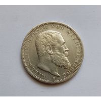 3 марки 1909 г.900 пр., Вюртемберг. Германская .