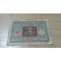 2 марки 1920 года Германии голубая