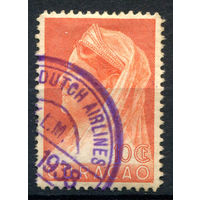 Нидерландские колонии - Кюрасао - 1936/39г. - королева Вильгельмина, 10 с - 1 марка - гашёная [Mi 149]. #3-WB-65-A-1