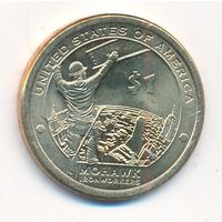1 доллар США 2015 год Сакагавея Рабочие Мохоки двор Р _состояние UNC