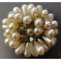 Редкая крупная винтажная наборная брошь, Чехословакия