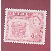 Фиджи ** омнибус Королевский визит 1953  без наклеек и их следов полная серия