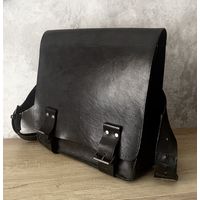 Договорная Мужской, брутальный черный ранец из чепрака