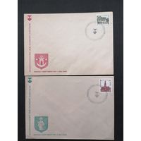 Польша 1975 Два КПД с полной серией марок "Год защиты архитектурных памятников в Европе" (спецгашение) Mi.2413-2414 каталог 1.00 евро