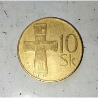 10 крон 1993 года Словакия. Словацкая Республика. Родная патина!