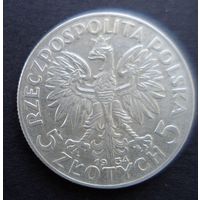 Польша 5 злотых 1934 года. Ядвига.
