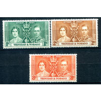 Британские колонии - Тринидад и Тобаго - 1937г. - коронация короля Георга VI и королевы Елизаветы - 3 марки - полная серия, MLH, MNH [Mi 128-130]. #2-Bc-64-A-1