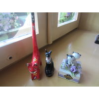 Статуэтки котов для интерьера с небольшими дефектами лотом