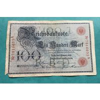Германия 100 марок 1908 год / номер красный