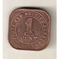 Малайя и Британское Борнео 1 цент 1957