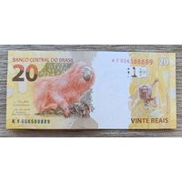Werty71 Бразилия 20 реалов 2010 2018 UNC банкнота
