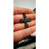 Крест Мстиславского типа большой, редкий 14 век , не чистился !