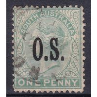 190.Aust. Великобритания. Австралийские штаты. Южная Австралия. Служебные. Виктория. Стандарт. Надпечатка O. S. 1895 г. 1p. Mi.#31C.