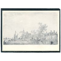 Ян ван Гойен. Пейзаж с лодками возле берега. Изд.1960