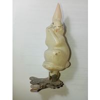 Игрушка на ёлку , Зайчик  , винтаж , стекло , СССР .