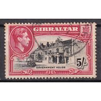 95.BrK. Великобритания. Колонии. Гибралтар. Георг VI. 5Sh. 1938/49 гг. Mi.#115C.